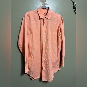 PETER‎ MILLAR SEASIDE COLLECTION LONG SLEEVE SHIRT, PEACH COTTON SILK, SIZE M